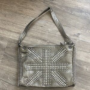 Studded Metallic Shoulder Bag